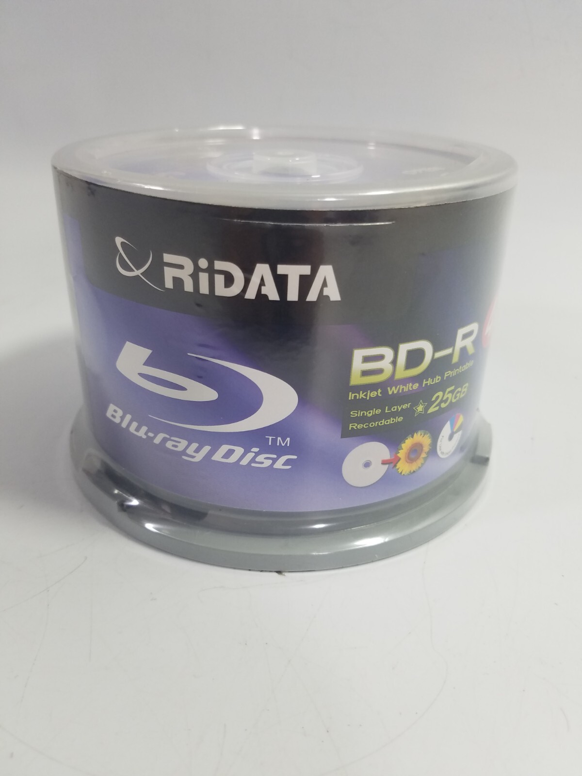 Ritek Ridata 50pk Blu-Ray BD-R Blank Discs Inkjet White Hub Printable 25GB 4x 