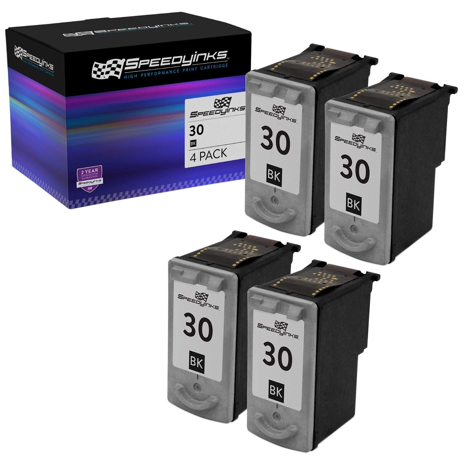 4pk Canon PG30 Pigment Black Reman Inkjet Cartridge