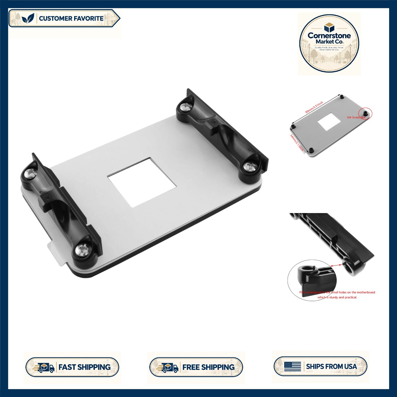High-Performance AM4 CPU Cooling Bracket Made with Copper and ABS Plastic