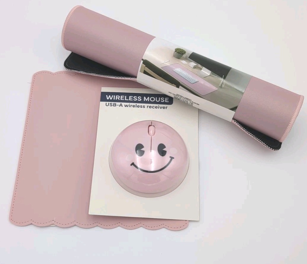 Target Bullseye's Playground Pink Desk Mat wireless mouse and foldable mouse pad
