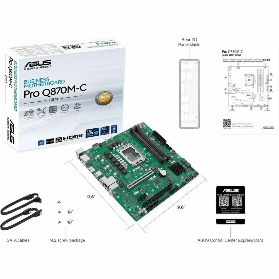 Asus Pro PRO Q870M-C-CSM PCIe 5.0 x 16 DDR5 Motherboard Intel Ultra LGA 1851
