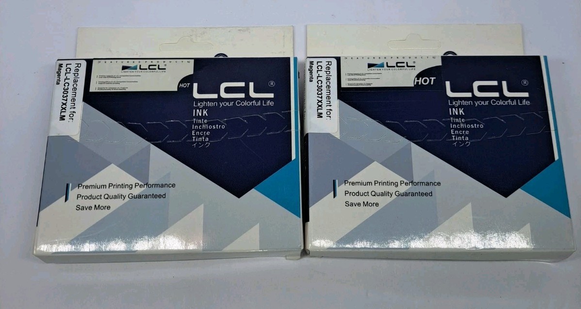 2 Pack New LCL Ink Cartridge LCL-LC3037XXLM Magenta Sealed
