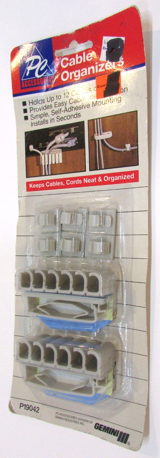 New Vintage 1994 Gemini Cable Organizer Clips Cord Wire Clamps Self-Adhesive