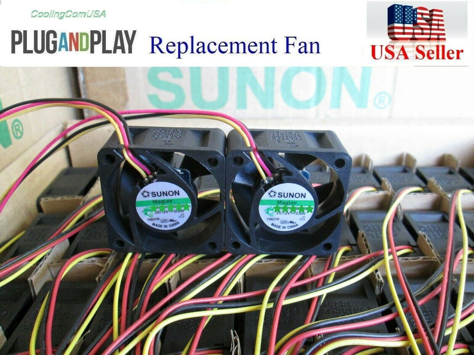 2x Quiet Replacement Fans (18dBA) for Brocade ICX6430-24P/48P, ICX6450-24P