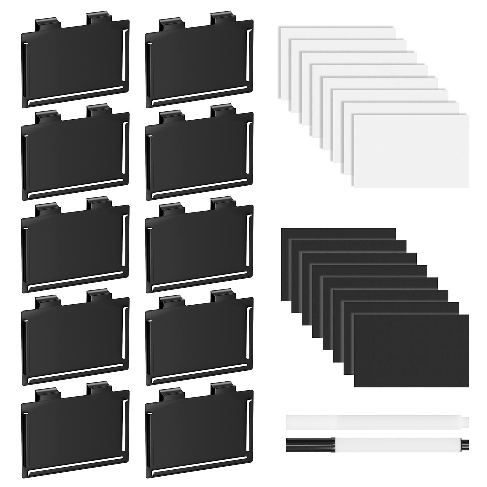 10Pack Pantry Basket Labels Clip on for Storage Bins with 20 Label Cards