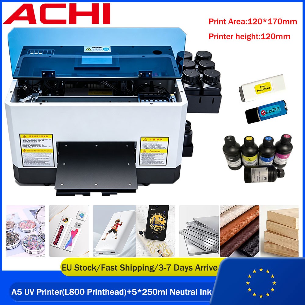 A5 UV Printer Epson L800 Printhead UV Flatbed Printer For Wood glass stone metal