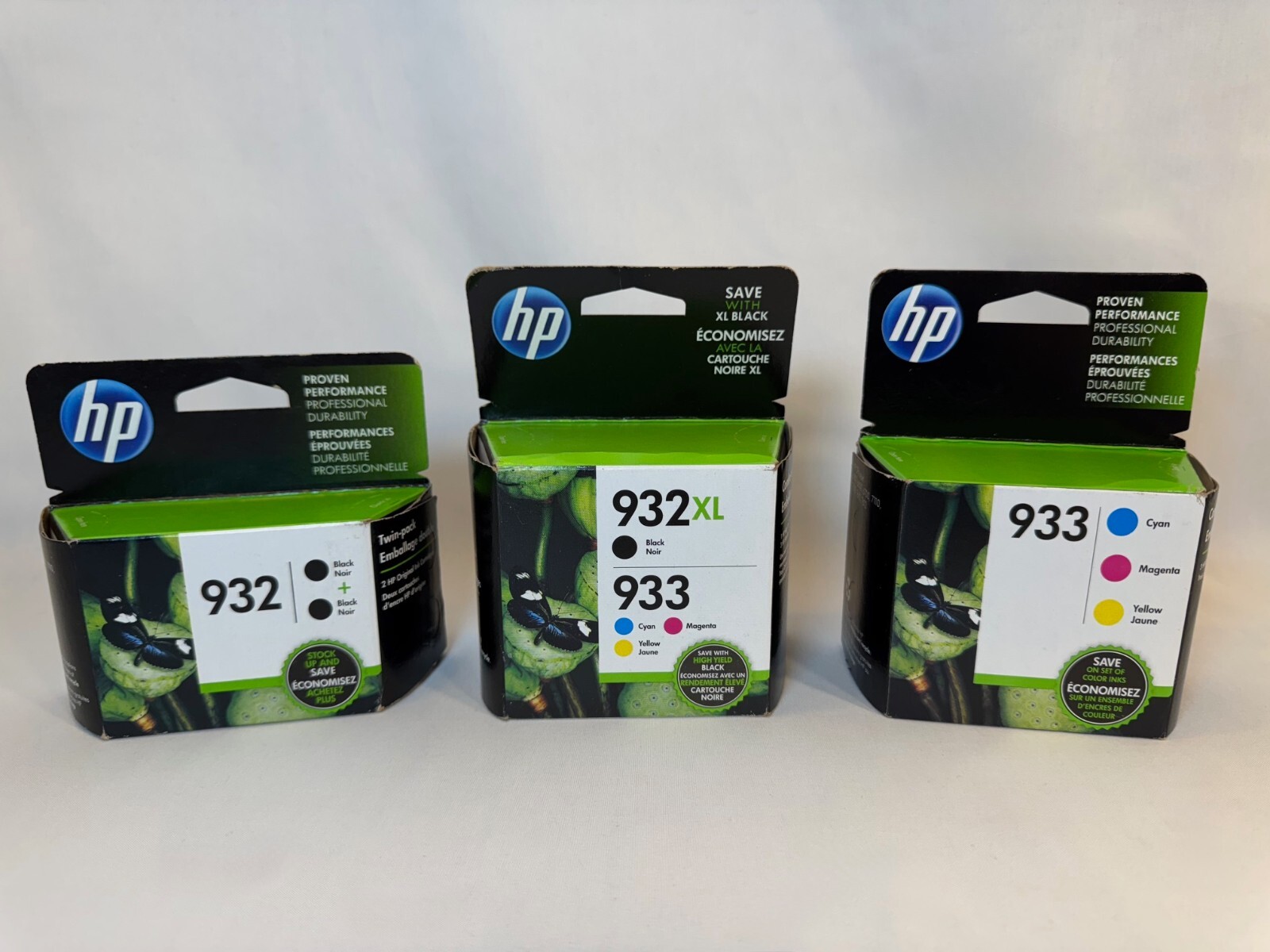 GENUINE HP 932XL / 933 BLACK CYAN MAGENTA YELLOW INK CARTRIDGE LOT OEM AUTHENTIC