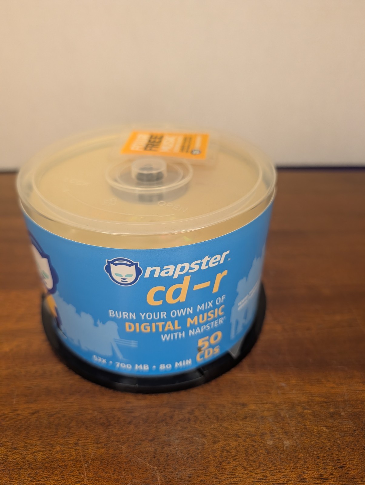 RARE Vintage 2004 Napster CD-R 49 Discs Spindle 700MB Blank CDs Open Missing 1