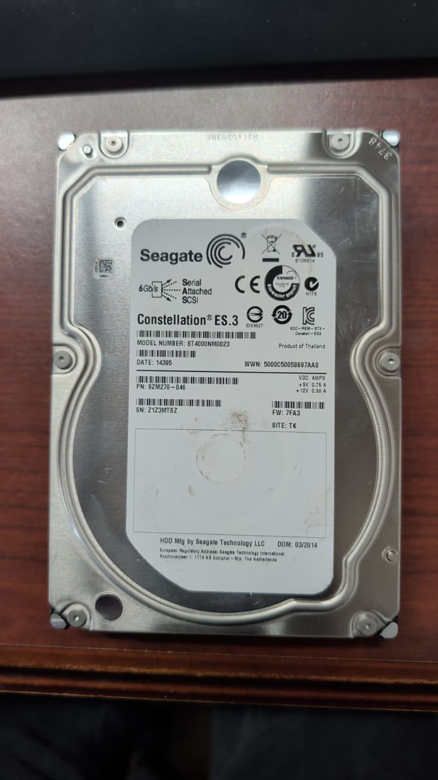 Seagate ST4000NM0125 4TB 7.2K SAS 12Gb/s HDD NetApp X477A-R6 IBM 35P2873