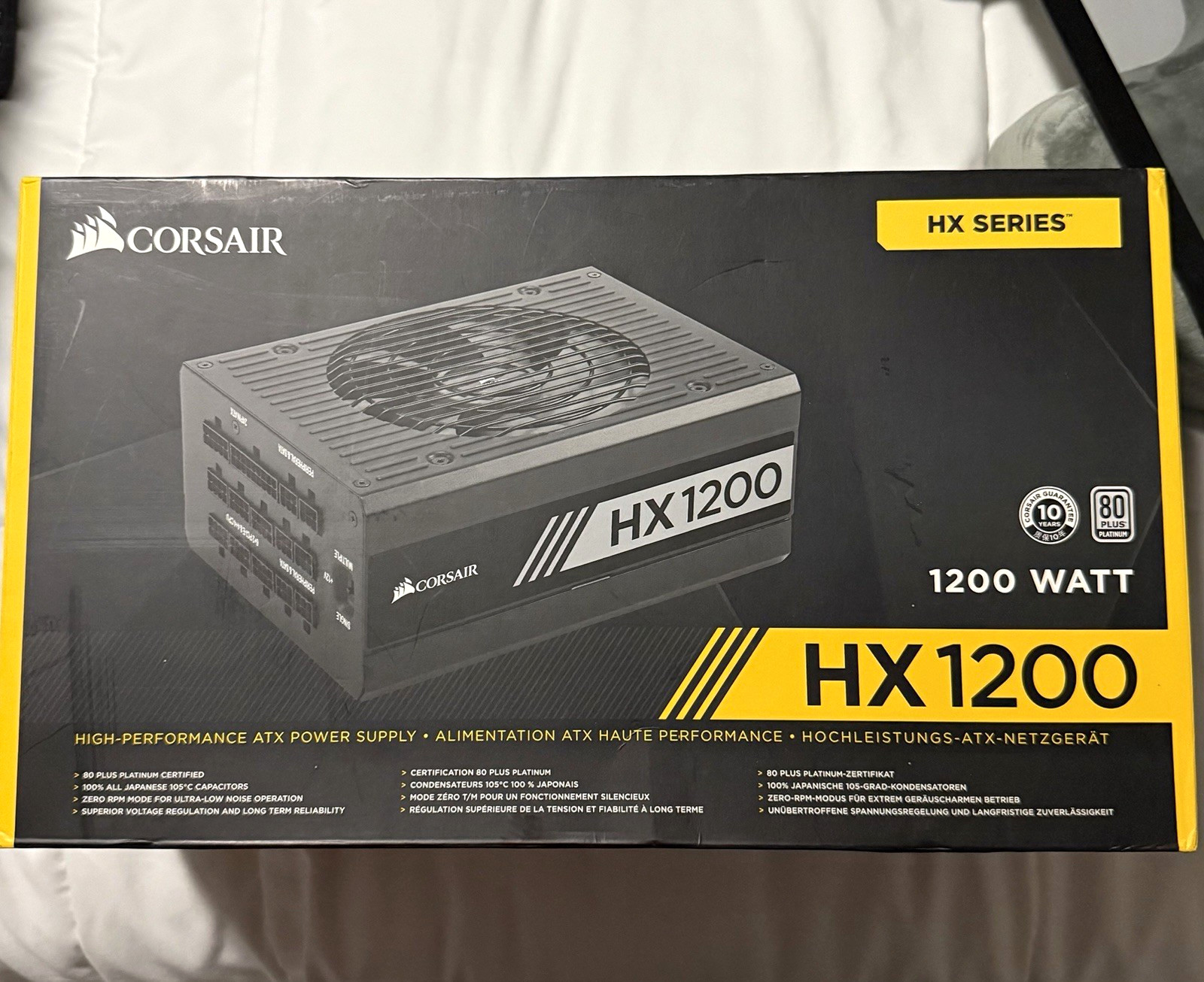 Corsair HX1200 1200W ATX Modular PSU Black 1 Fan PCIe/SATA 100-240V