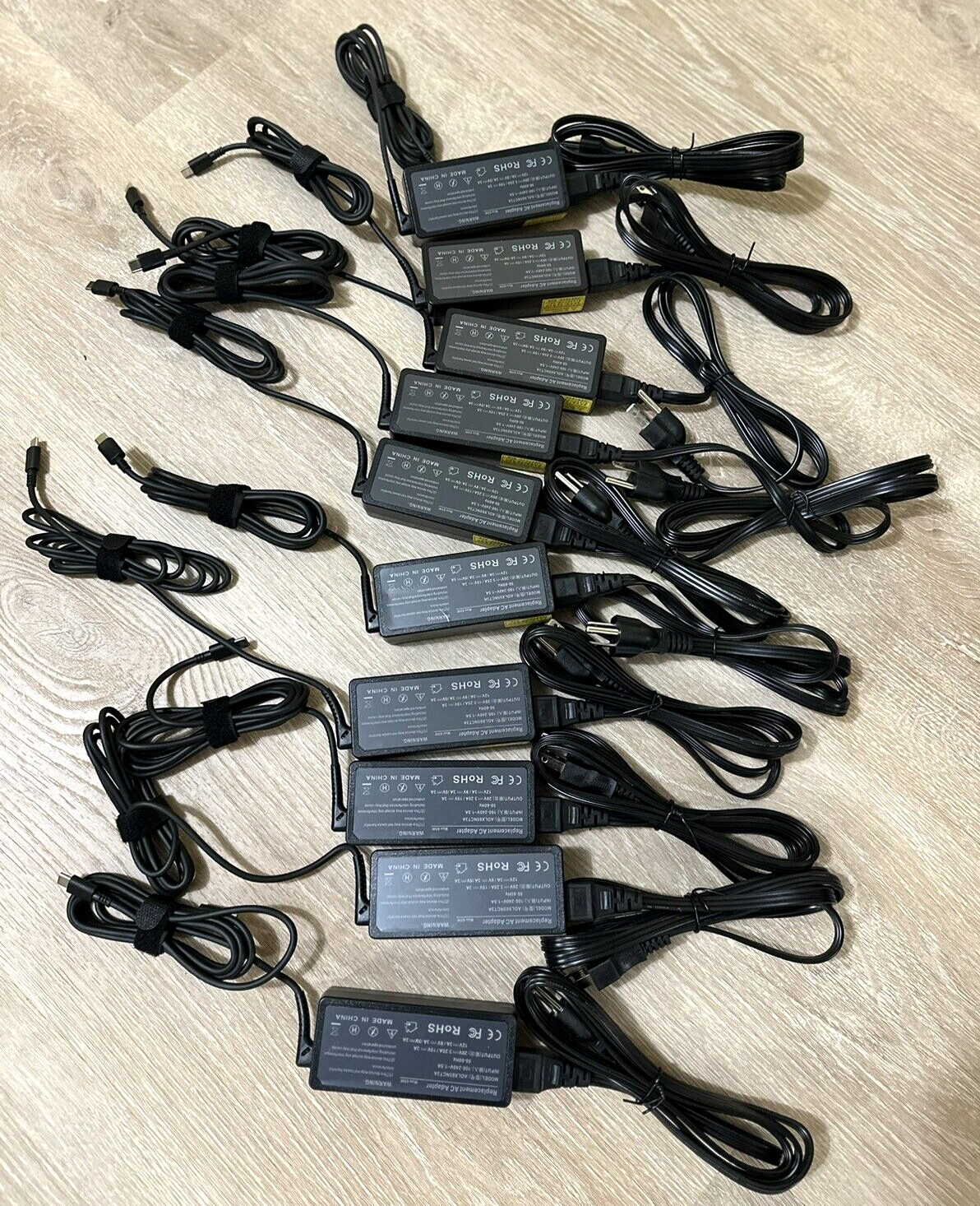 LOT OF 10 65W USBC Type C Laptop Charger Power Replacement Chargers Chromebooks