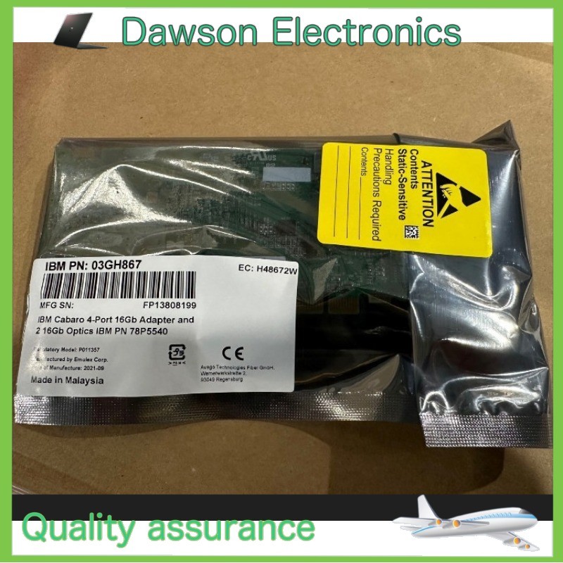 Used IBM 03GH866 03GH867 P011357-22F Quad-Port 16GB FC Channel Adapter Card