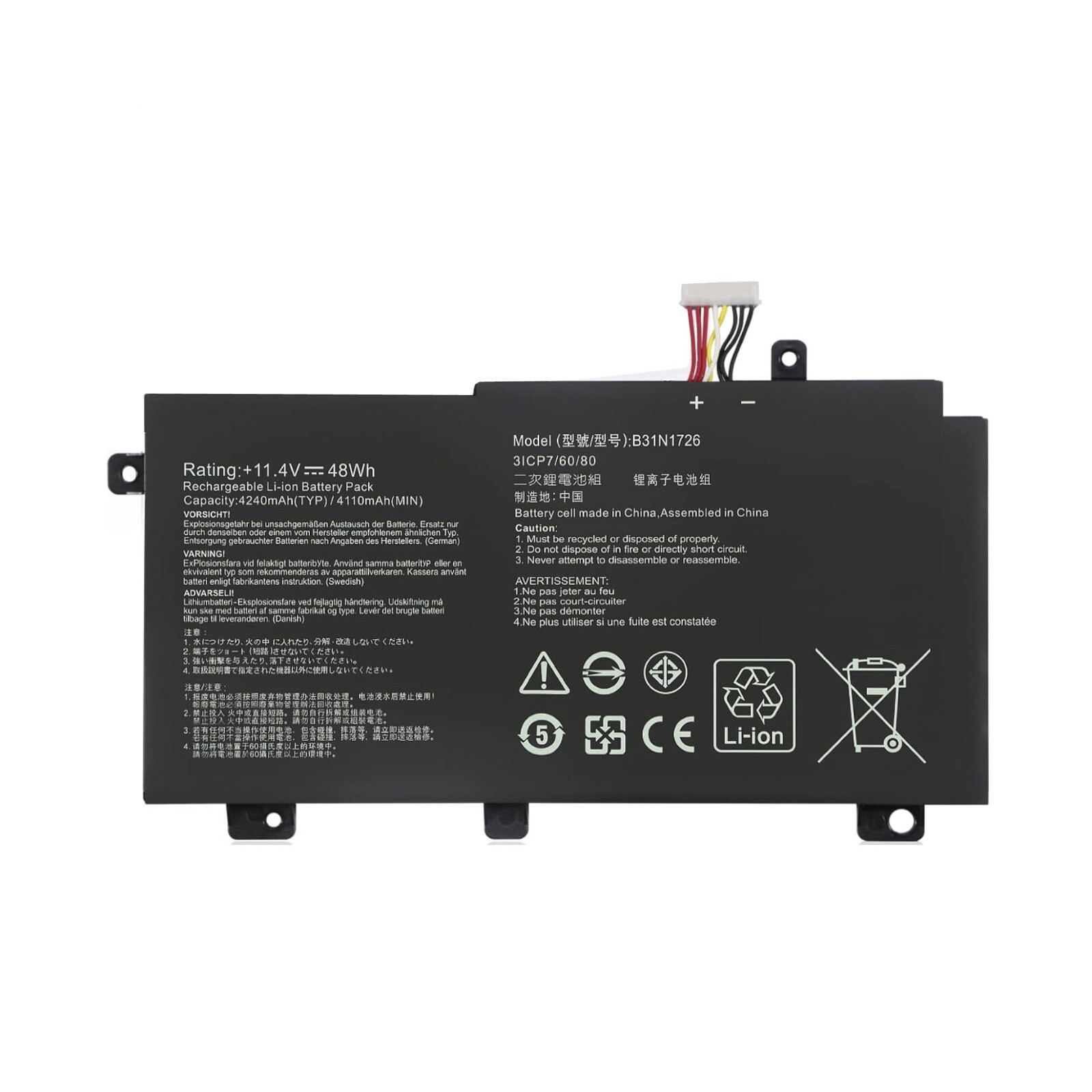 New  B31N1726 Battery For ASUS ROG Strix G15 G512 G512LI G531 G531G FX86