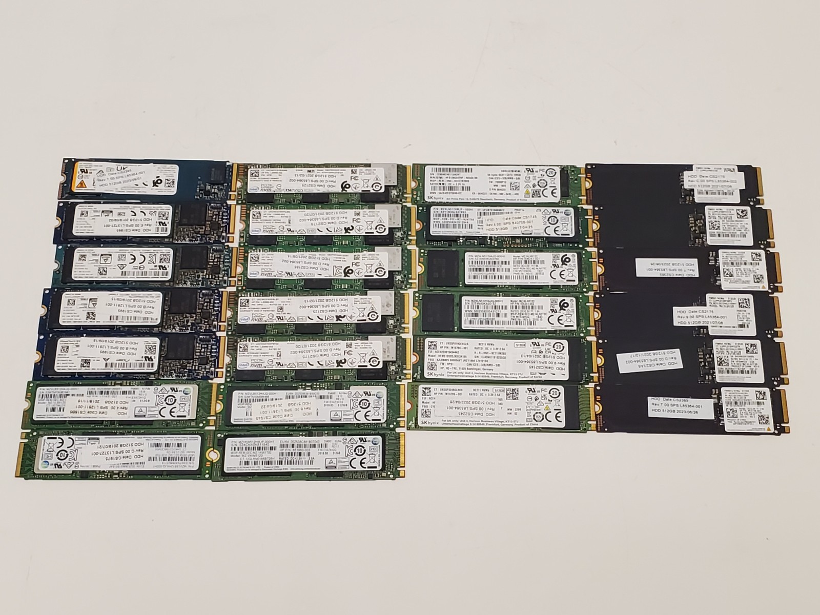 Lot of 26 512GB SSD NVMe Mixed Brands 2280 Internal SSD