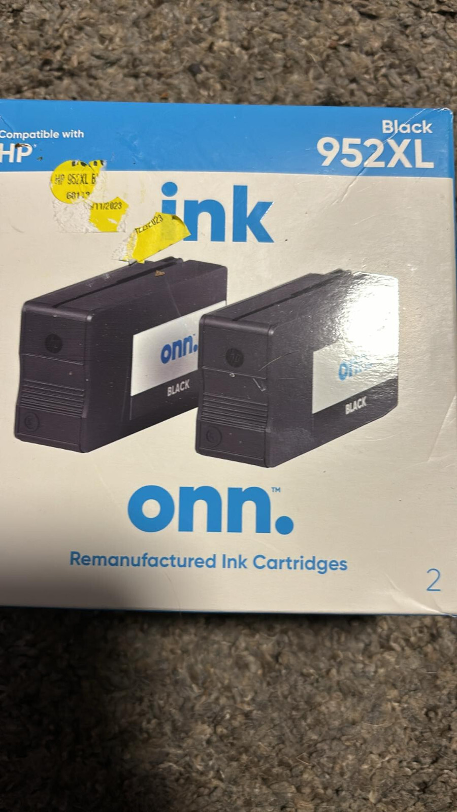 Onn  Ink Cartridges  952XL Black 2 Cartridges New Sealed HP COMPATIBLE