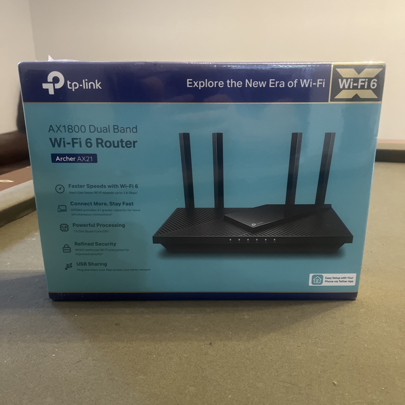 TP-Link Archer AX21 AX1800 Dual Band Wi-Fi 6 Router Gigabit OneMesh Sealed New