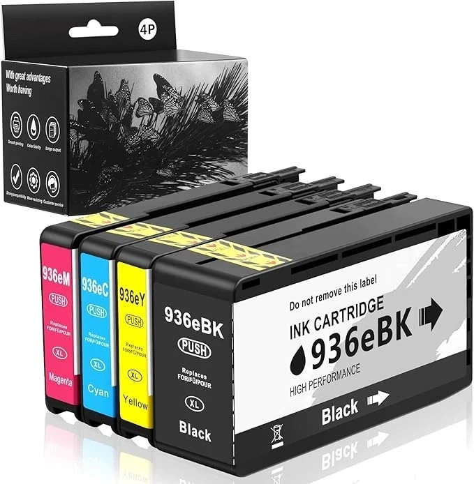 Aceozsoronn 936eXL Ink Cartridges CMYK Pack Replacement for HP - 4 pack
