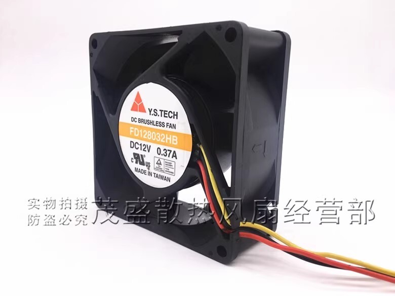 Y.S.TECH FD128032HB 8032 DC12V 0.37A 8CM 3-Wire Ball Cooling Fan