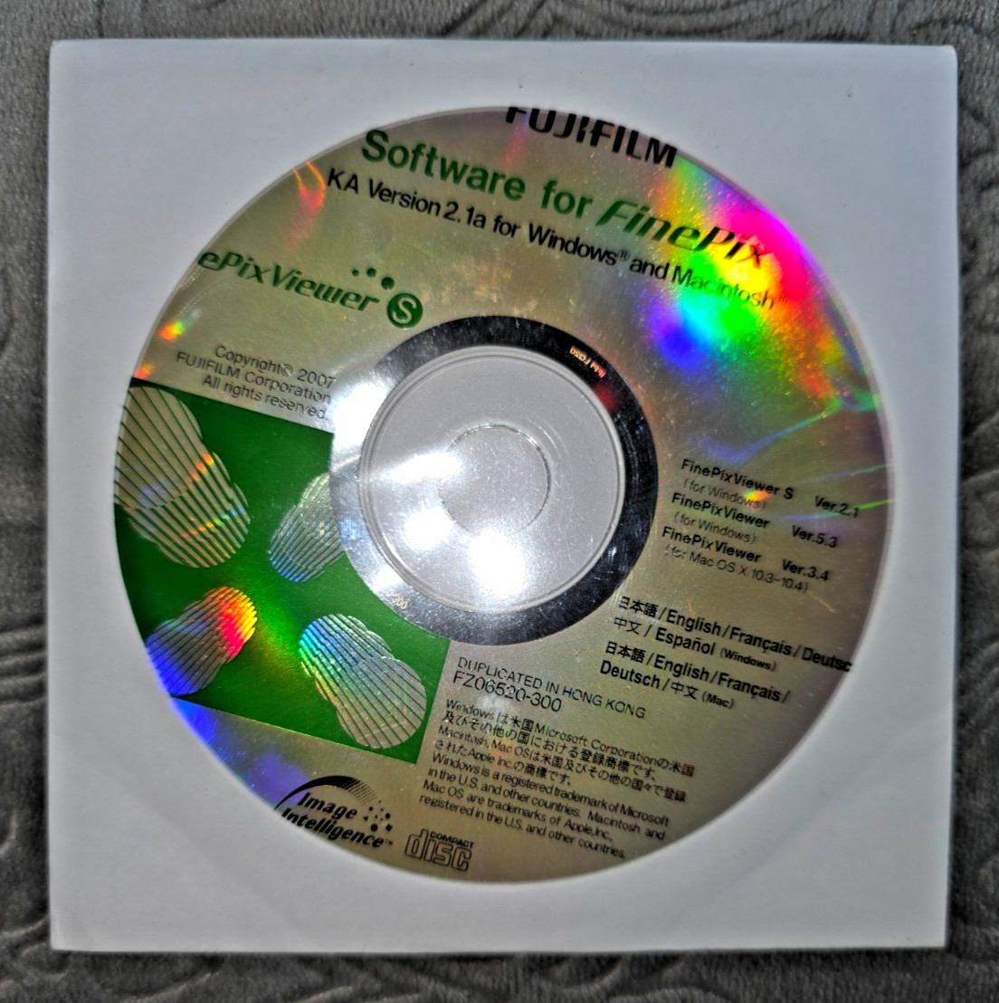 FUJIFILM FinePix Viewer S v2.1a Software CD Rom Windows Mac 2007 OEM w Sleeve