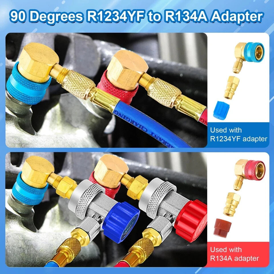 R1234YF to R134A Adapter, 90 Degrees R1234YF to R134A Conversion Adapters, R1...