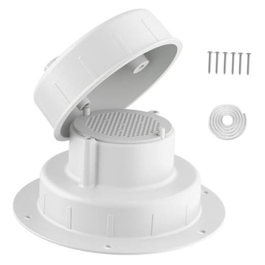 Aluminum RV Plumbing Vent Cap- Strong Protective Roof Sewer Cover with 1 White