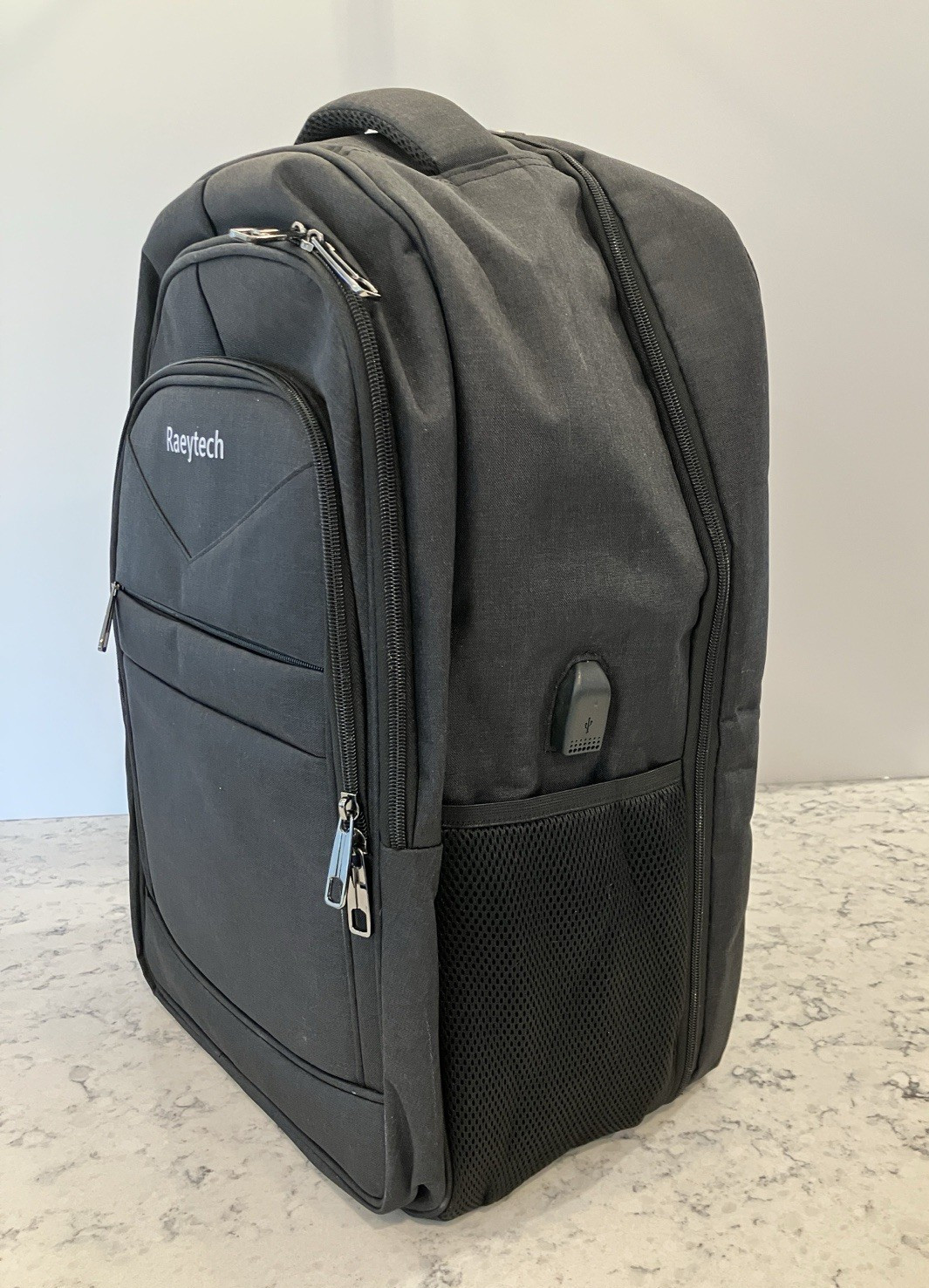 Computer Backpack Black Travel Business School Laptop Bag W/ USB Charging Port