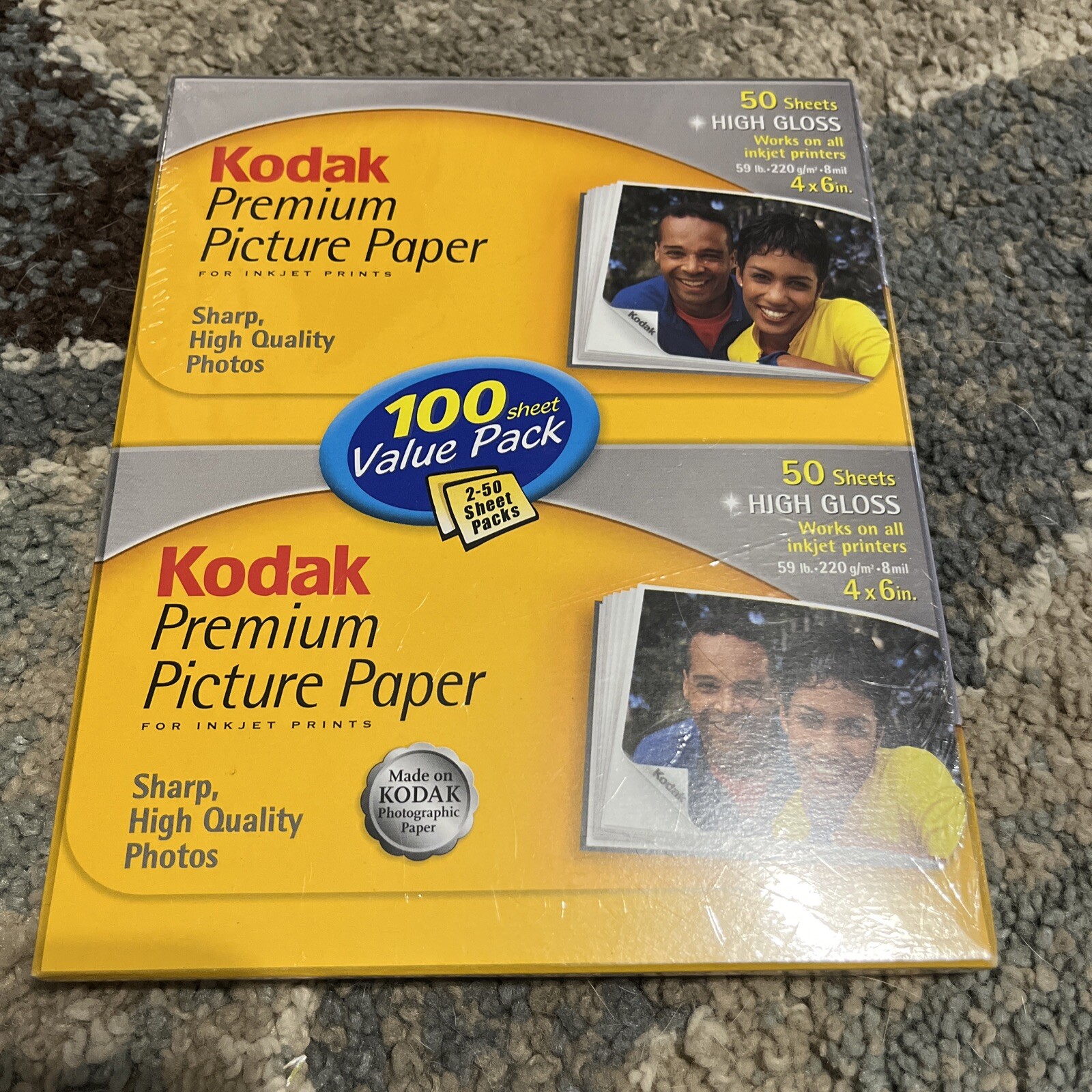 KODAK Premium Picture Paper, 100 sheets, High Gloss - 4"x 6" New Sealed Inkjet
