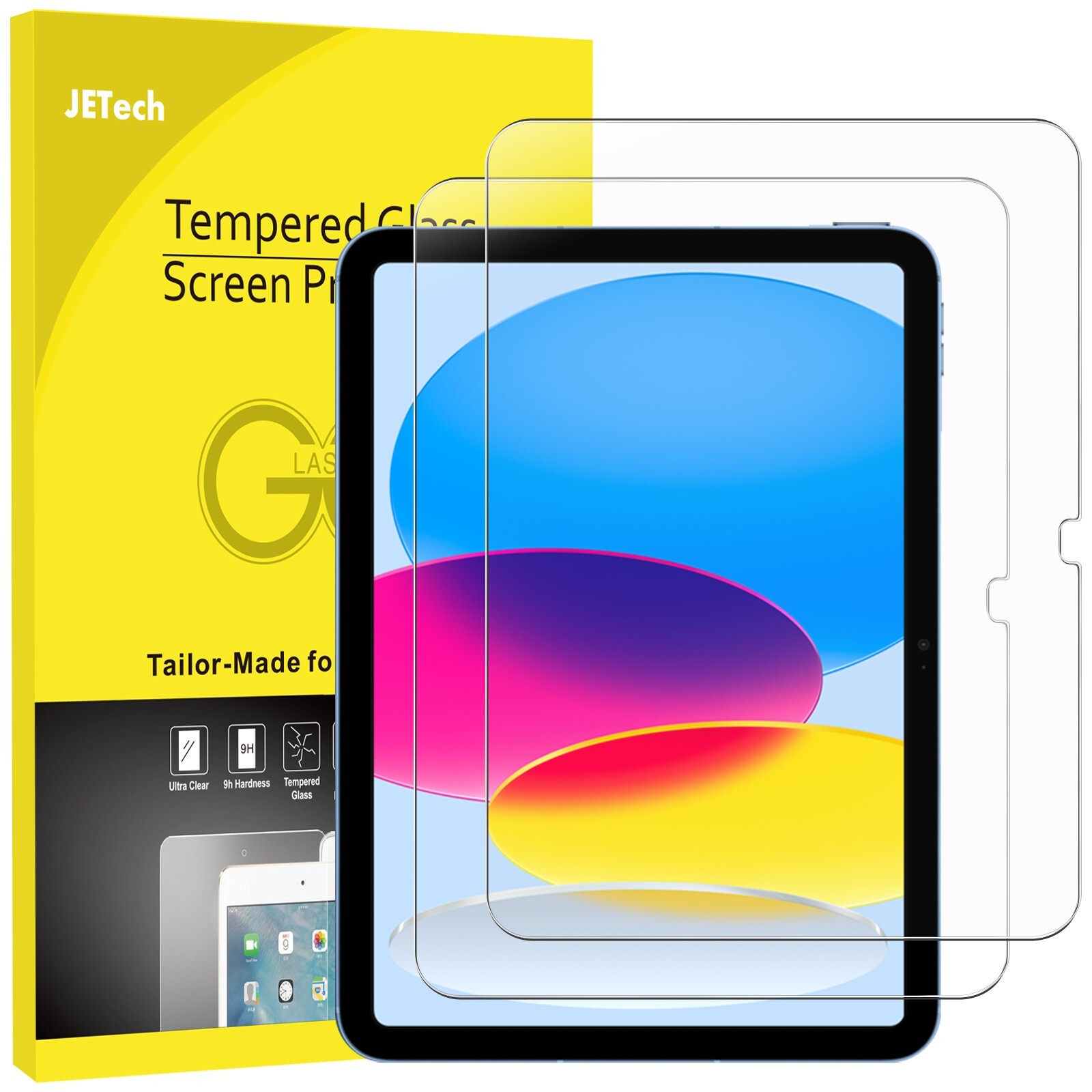 JETech Screen Protector for iPad (A16) 11th/10th Generation (2025/2022), 2-Pack