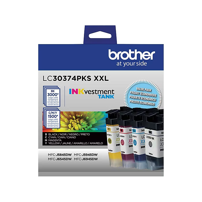 Brother LC30374PKS XXL High Yield Ink Cartridge Pack Genuine OEM