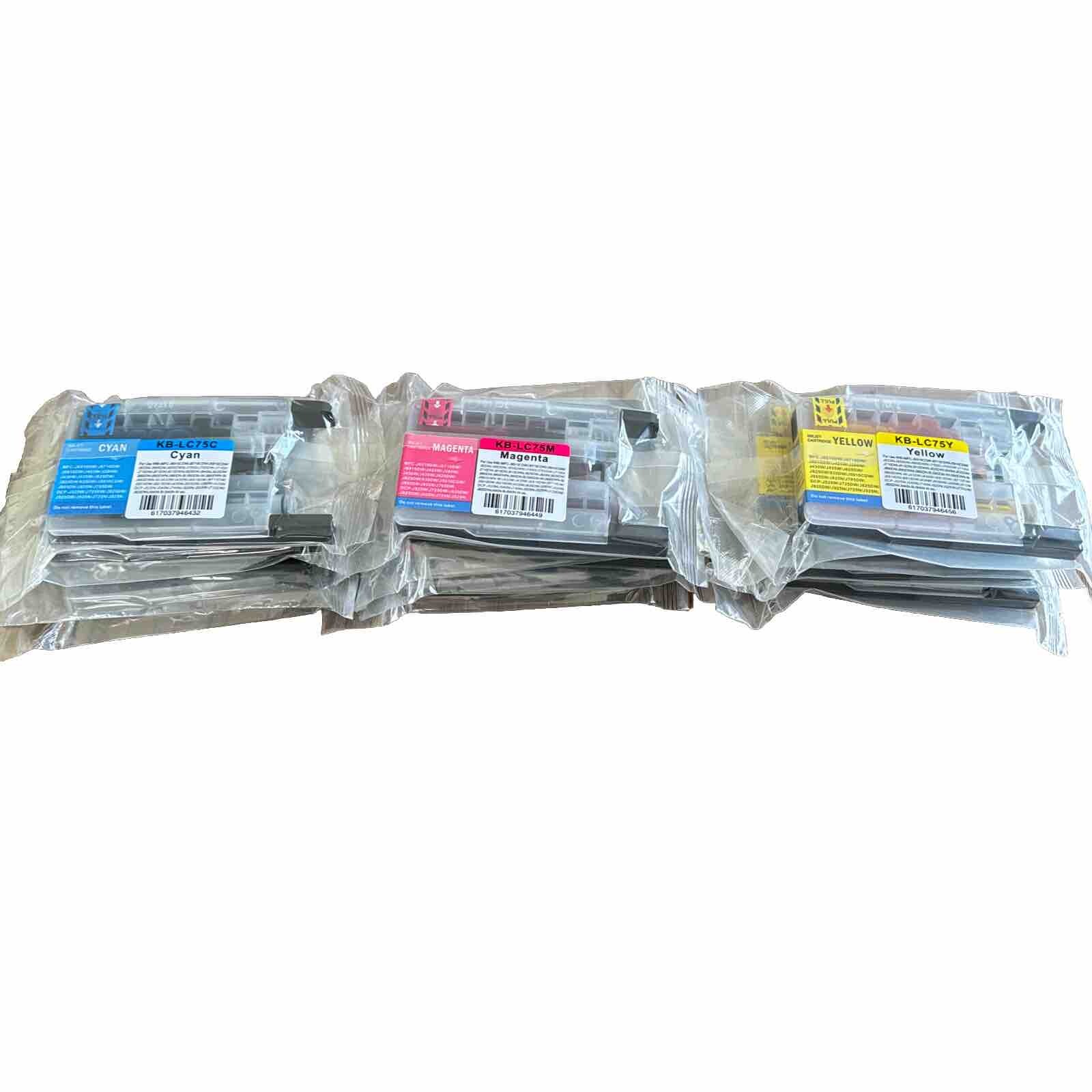 16 packs Each ~ New ~ KB LC  75Y, 75M, 75C. Ink for Several Brother Printers
