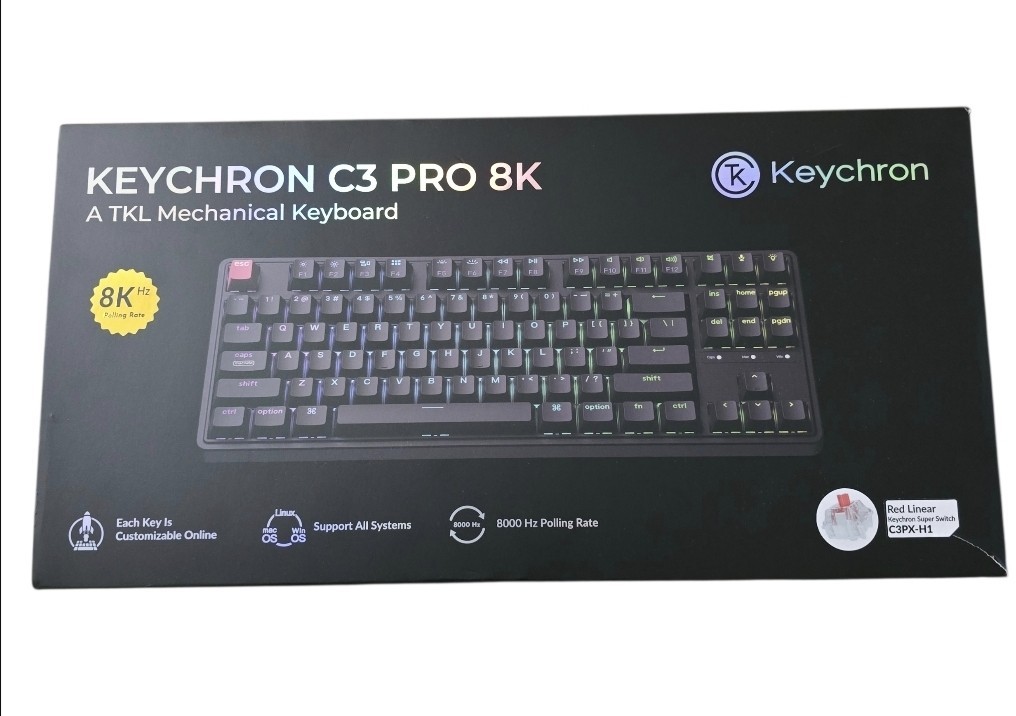 Keychron C3 Pro 8K Mechanical Wired Keyboard Black