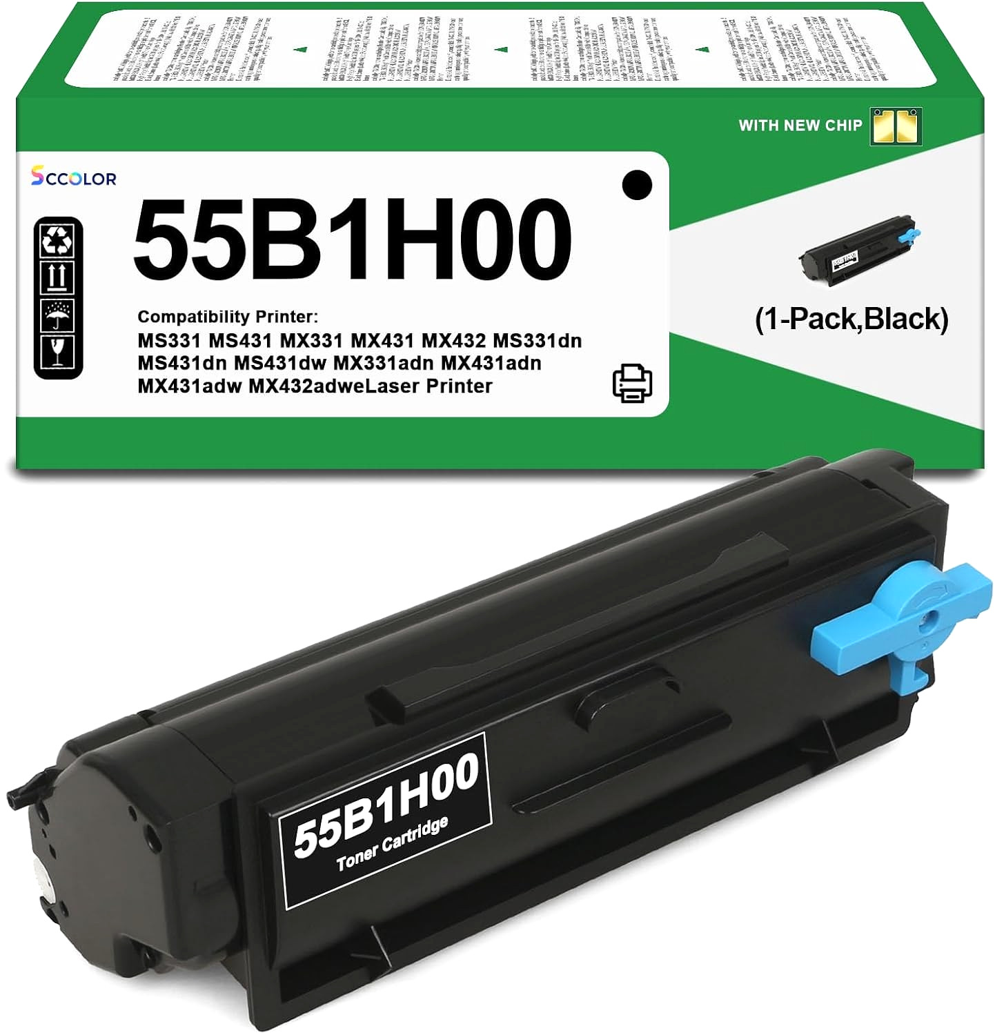 55B1H00 Black Toner Cartridge for Lexmark MS331, MS431, MX331, MX431 & MX432