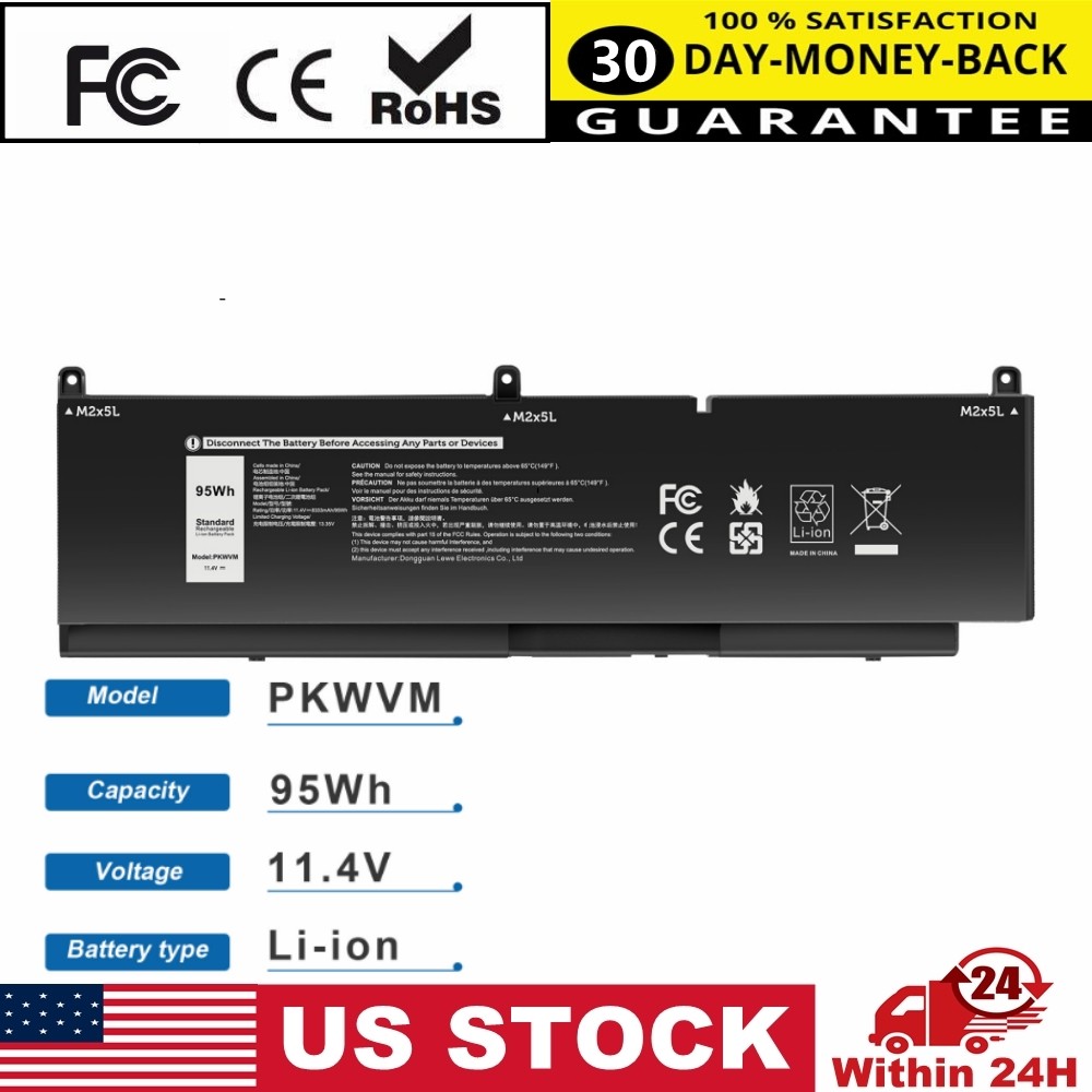 PKWVM Battery For Dell Precision 7550 7560 7750 7760 Mobile Workstation P44 95Wh