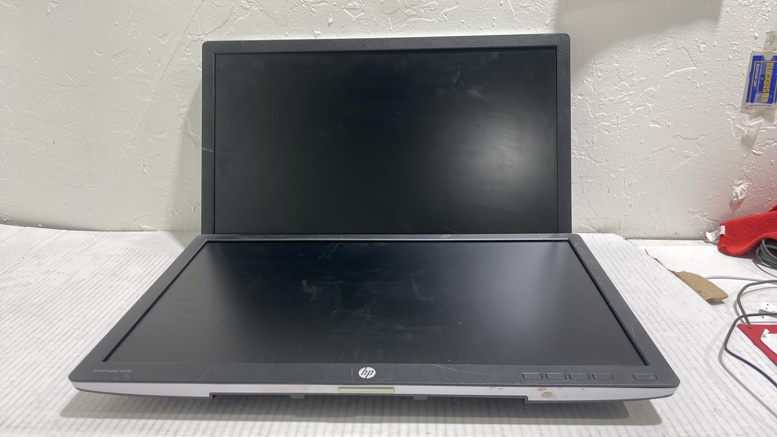 HP EliteDisplay E232 2017 23" FHD IPS LED Monitor HDMI VESA No Stand Lot of 2