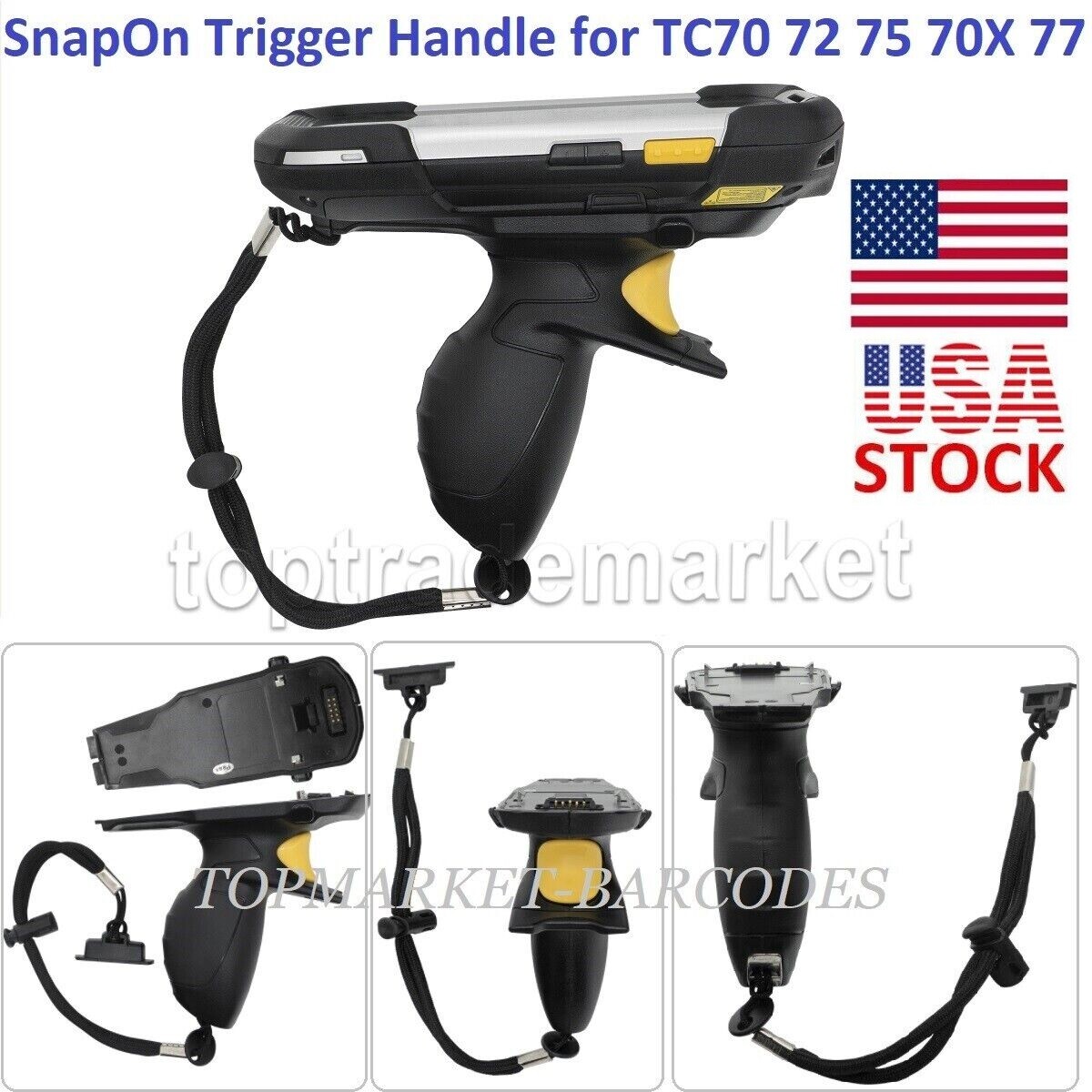 US Snap On Trigger Pistol Handle for Symbol Zebra TC70 TC72 77 TRG-TC7X-SNP1-02