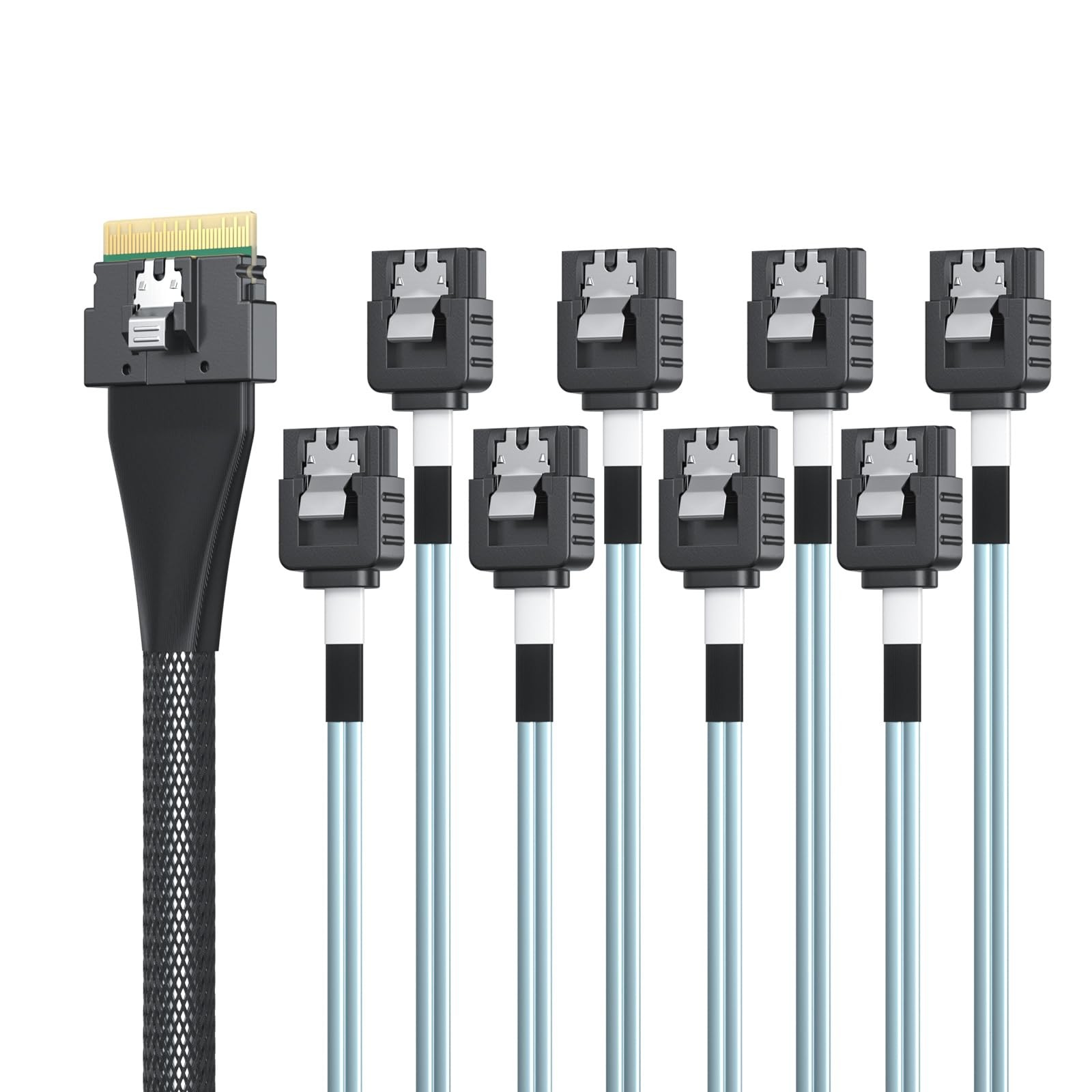 10Gtek SlimSAS 8i to 8xSATA, SFF-8654 Host/RAID SATA 8654 - 1PC 