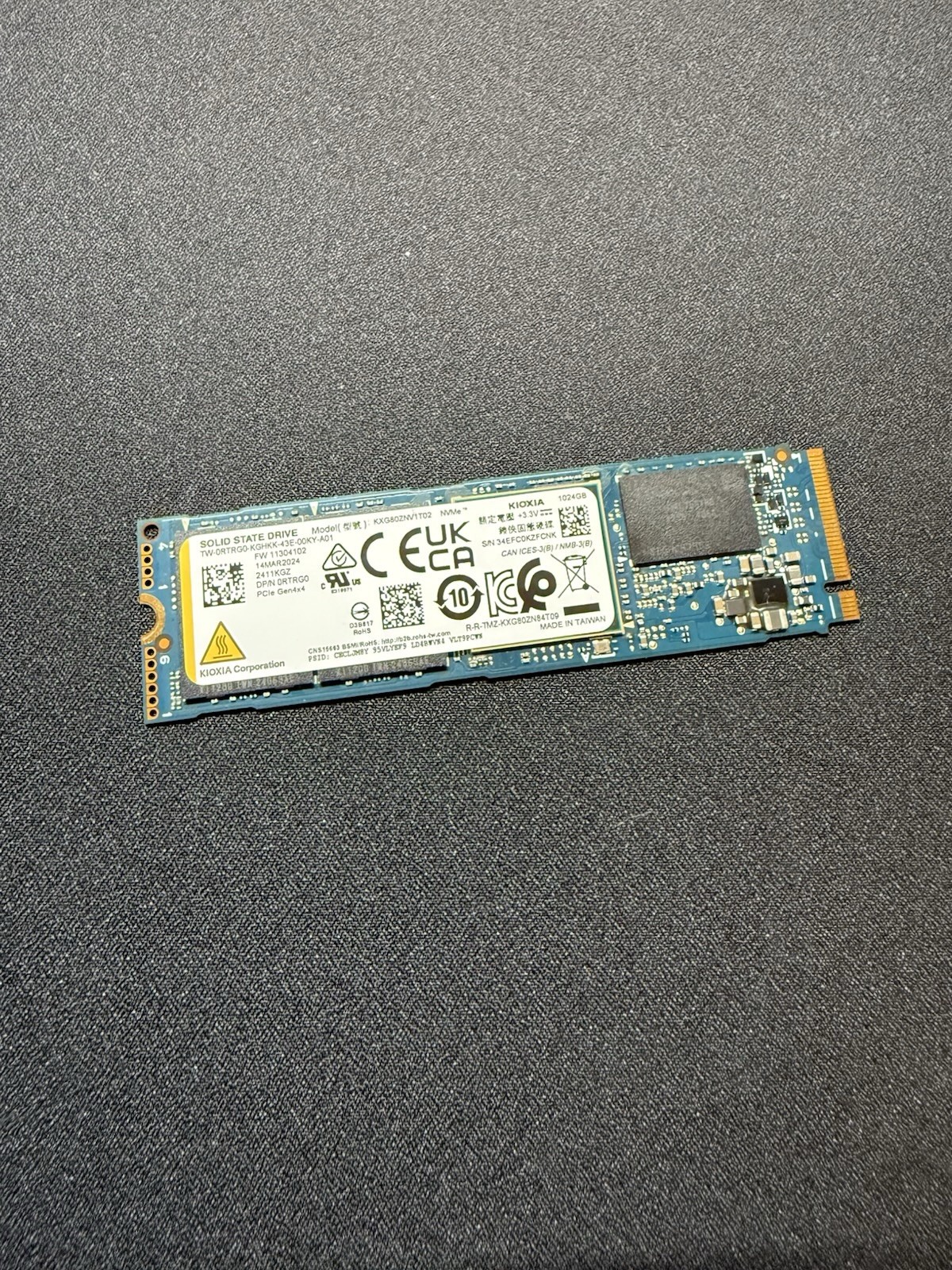 KIOXIA 1TB NVMe M.2 SSD Gen4 SSD KXG80ZNV1T02 Health