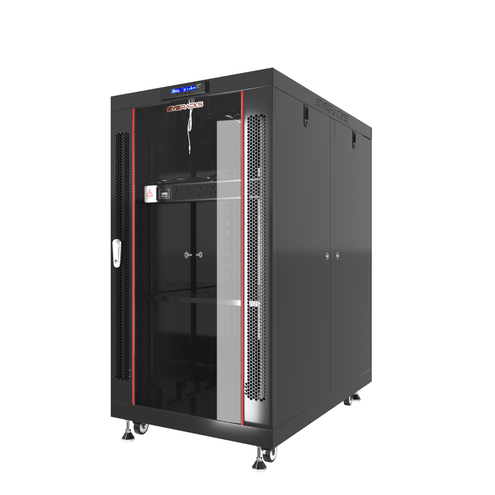 22U Server Rack Cabinet Premium Network Enclosure 35" Depth Data Cabinet wheels
