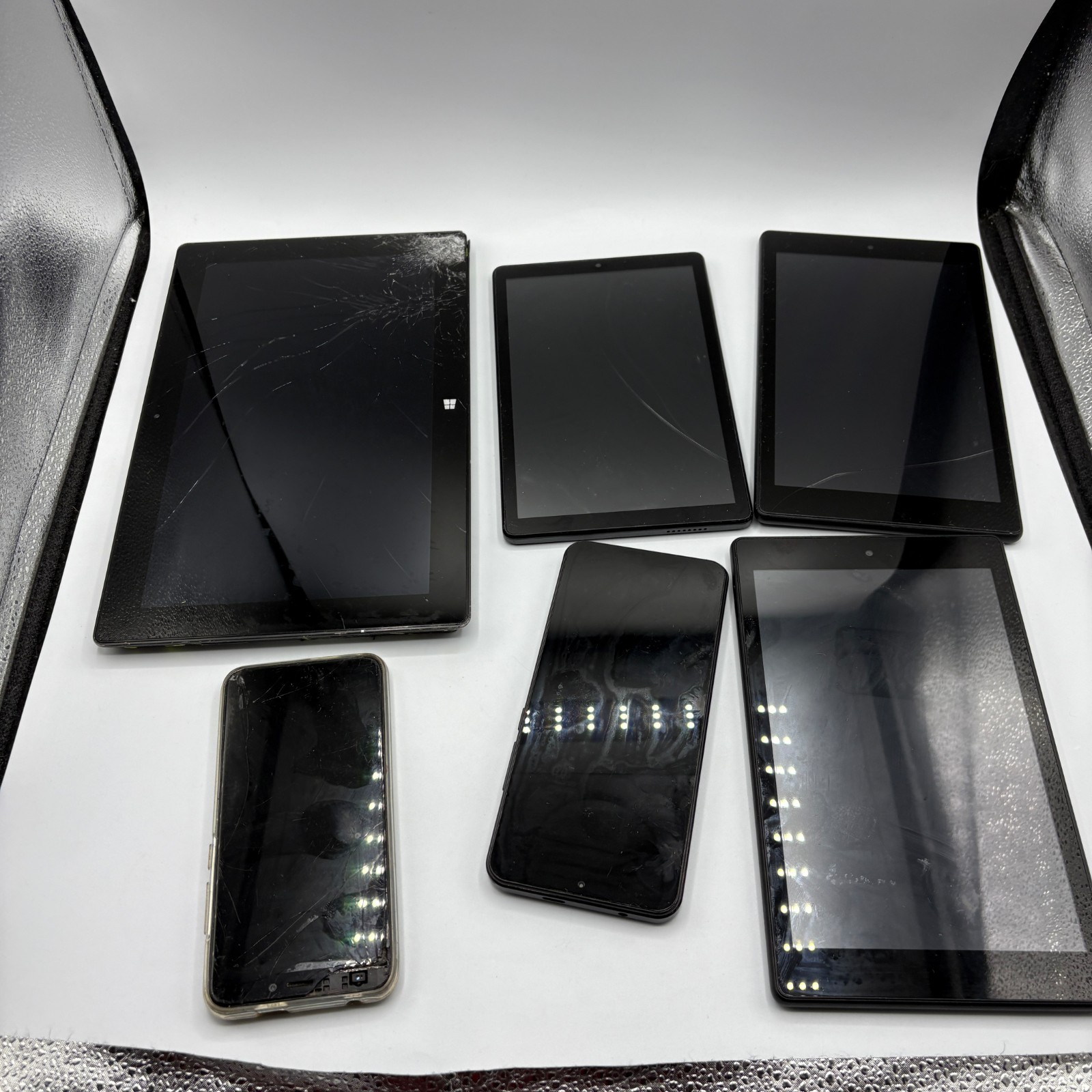 Lot of 6 Mixed Tablets & Smartphones Parts Repair As-Is Amazon Fire Windows