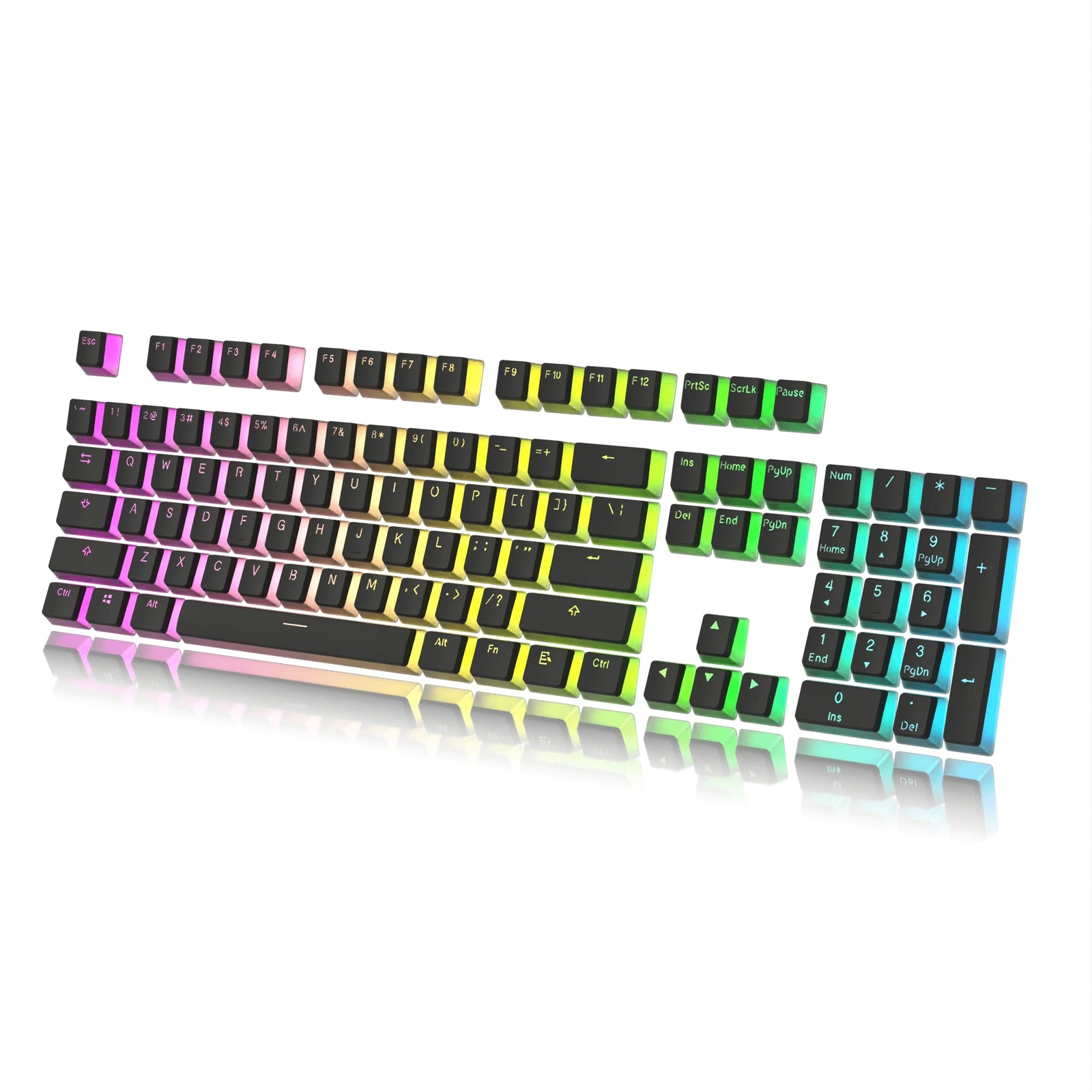 Pudding Keycaps Set, Doubleshot PBT Keycap Set, Full 108 OEM Profile Key Set,...
