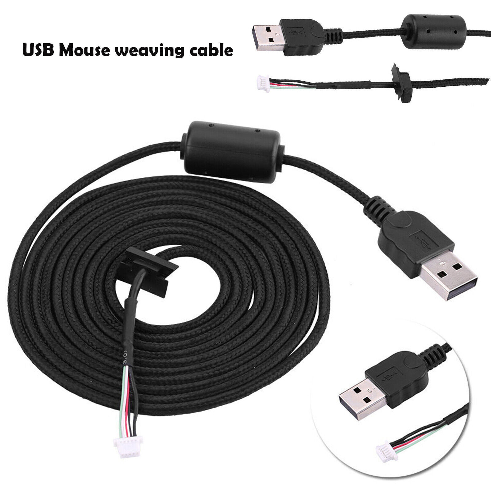 For Logitech G9 G9X Game Mouse Weaving Cable USB Line Cable Cord 2m