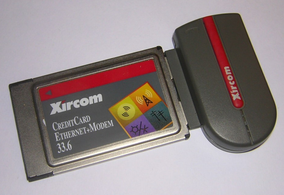 Xircom PCMCIA Ethernet LAN+Modem PC Card CEM33 with Minidock Dongle