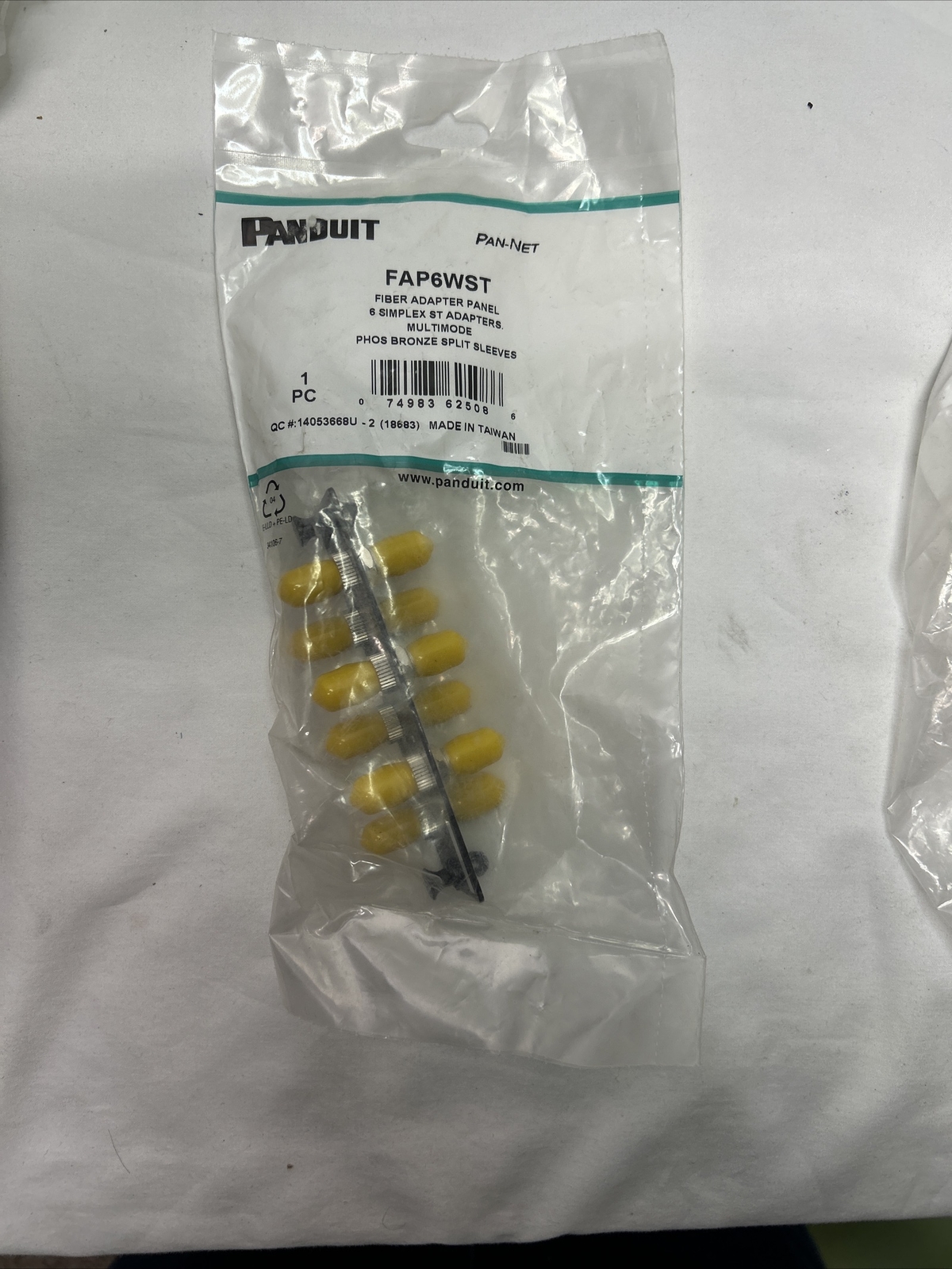 PANDUIT FAP6WST MULTIMODE 6 SIMPLEX ST ADAPTERS FIBER ADAPTER PANEL PAN-NET MM