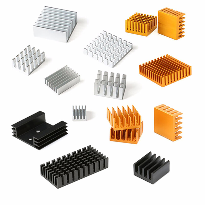 Aluminum Heatsink Heat Sinks IC Chip Transistor Black Silver Gold Various Sizes