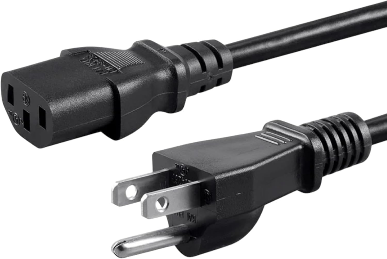 Foxtec Standard 5ft 10ft 10 Amps 250 Volts Black 3 Prong AC Power Cord Cable