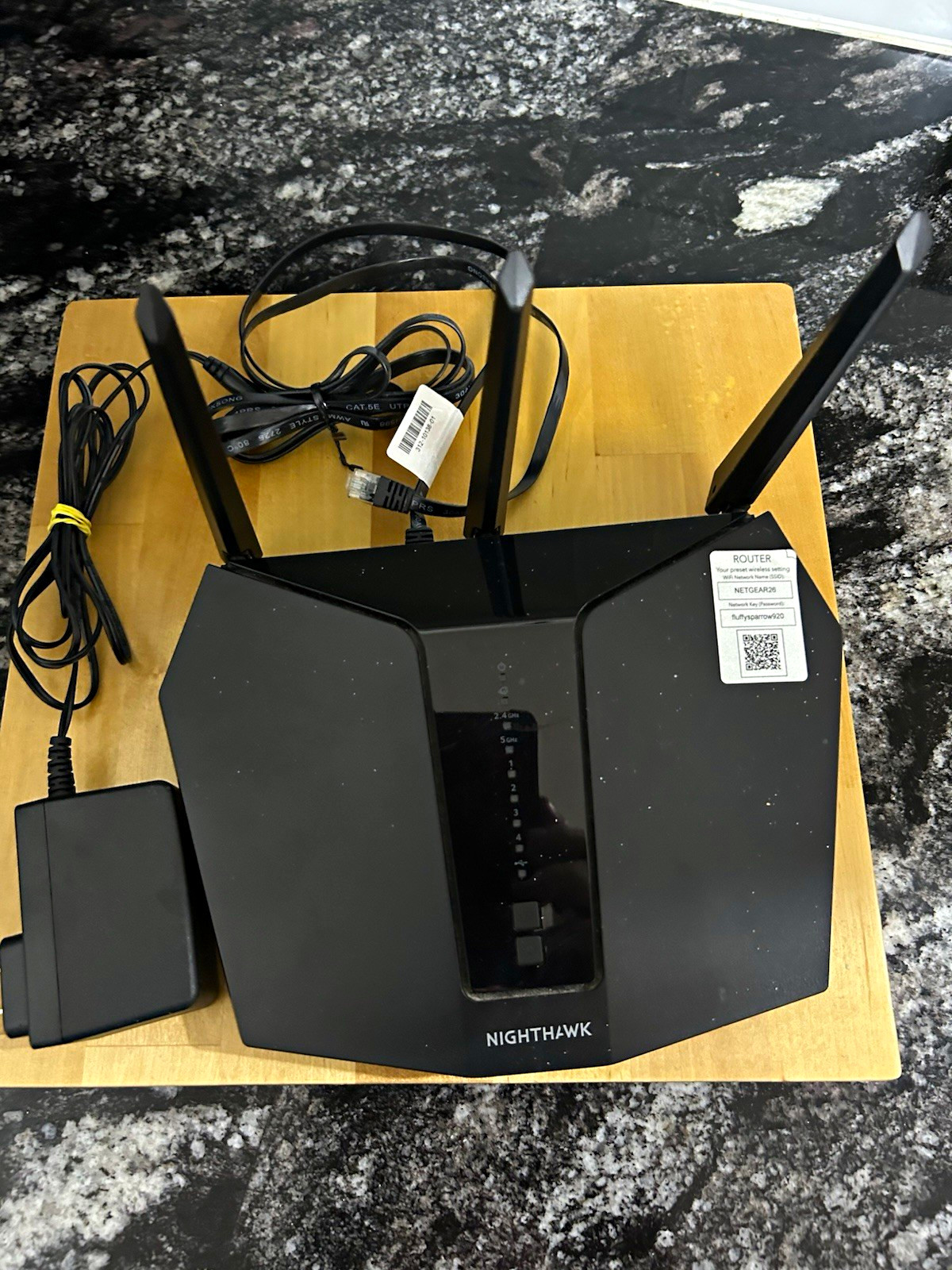 NETGEAR Nighthawk Wireless Router, Black, w/ Power Adapter bundle