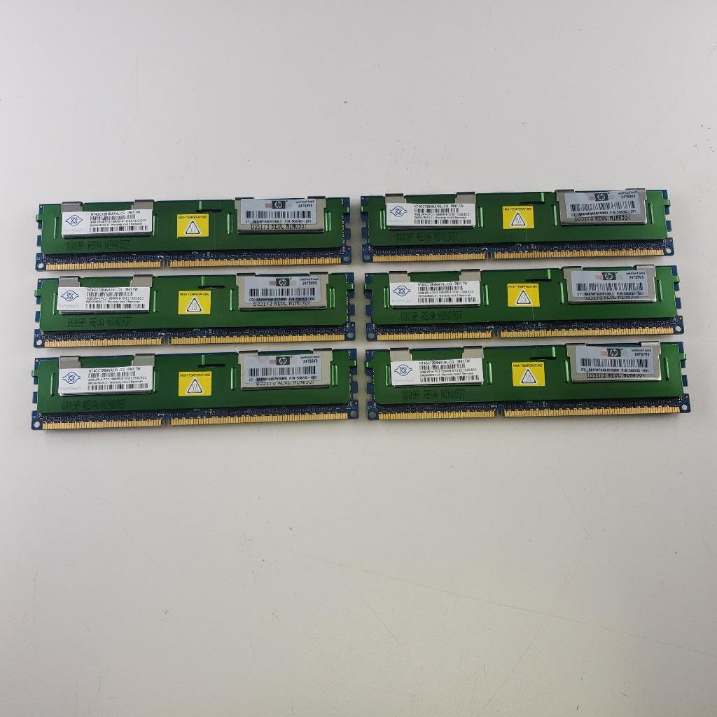 Nanya 24GB (6x4GB) 2Rx4 DDR3 1333Mhz PC3-10600R ECC Server RAM NT4GC72B4NA1NL-CG