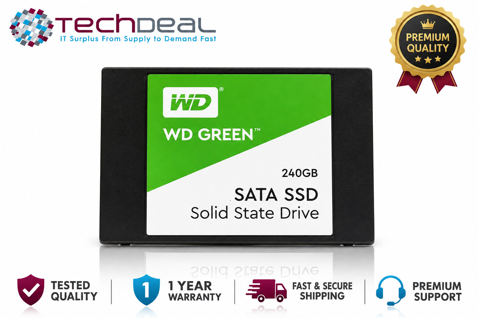 Western Digital WD Green 240GB 2.5" SATA III SSD WDS240G2G0A Solid State Drive