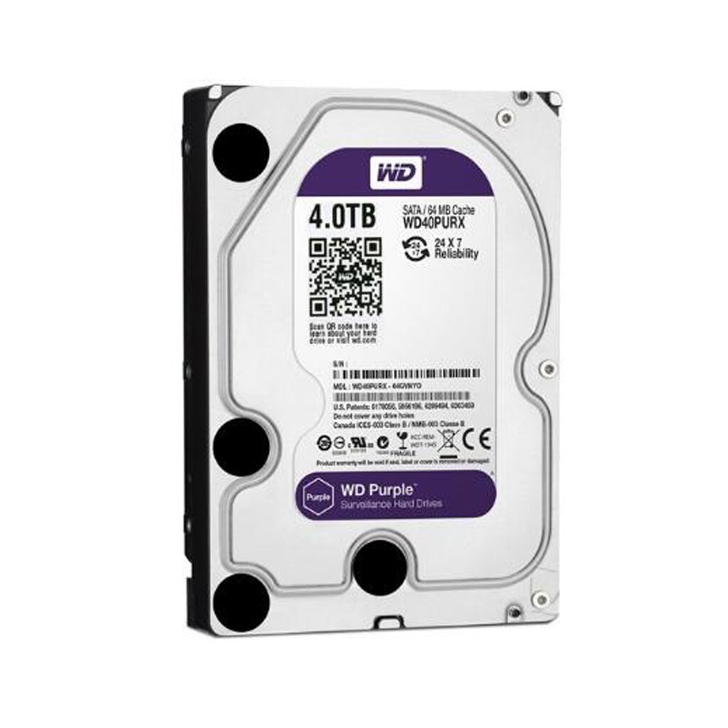 Western Digital Purple 4TB WD40PURX 5400RPM SATA 3.5" Internal HDD Hard Drive