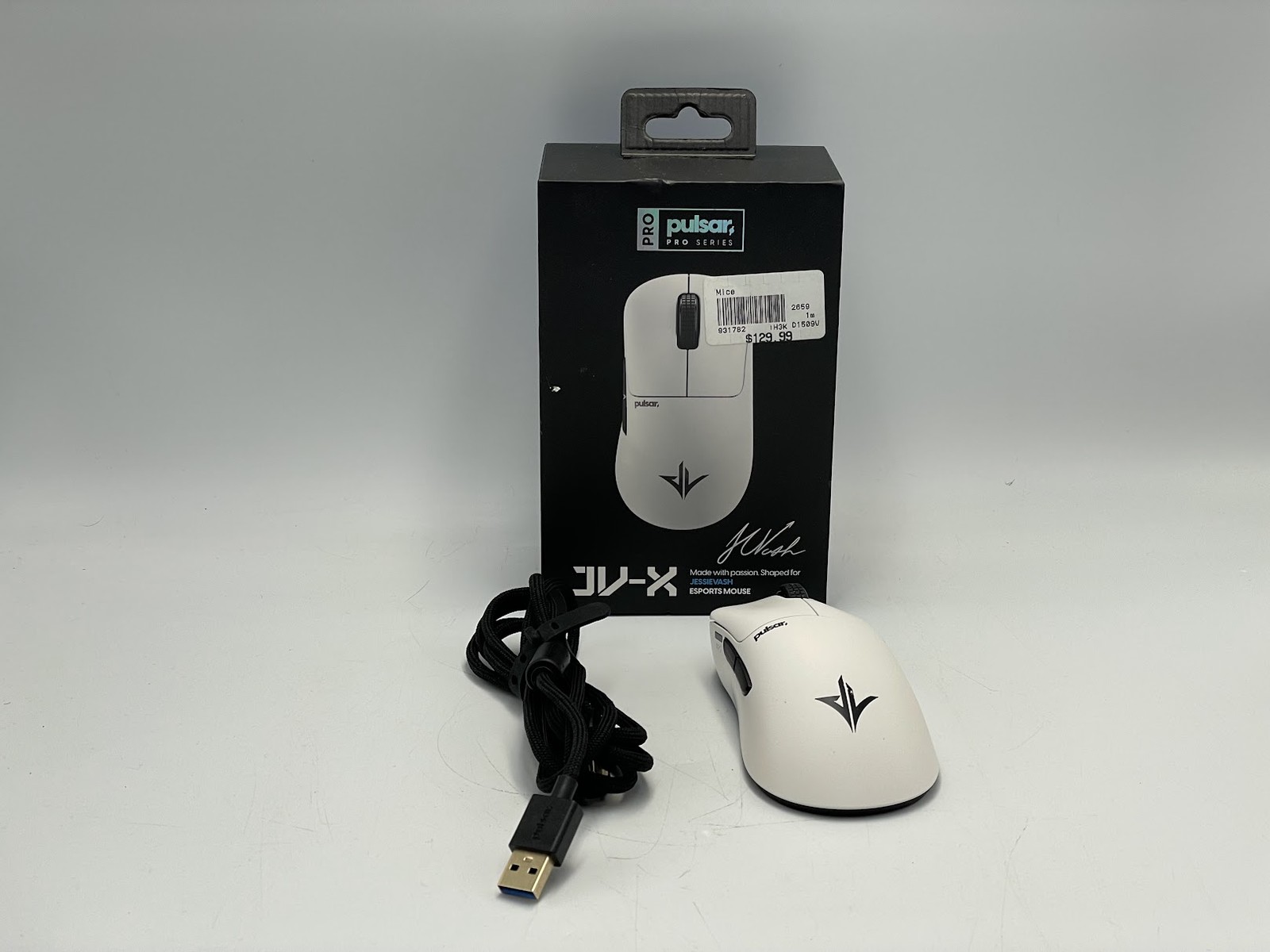 pulsar Pro Series JV-X Size2 Wireless Gaming Mouse - White - No Dongle
